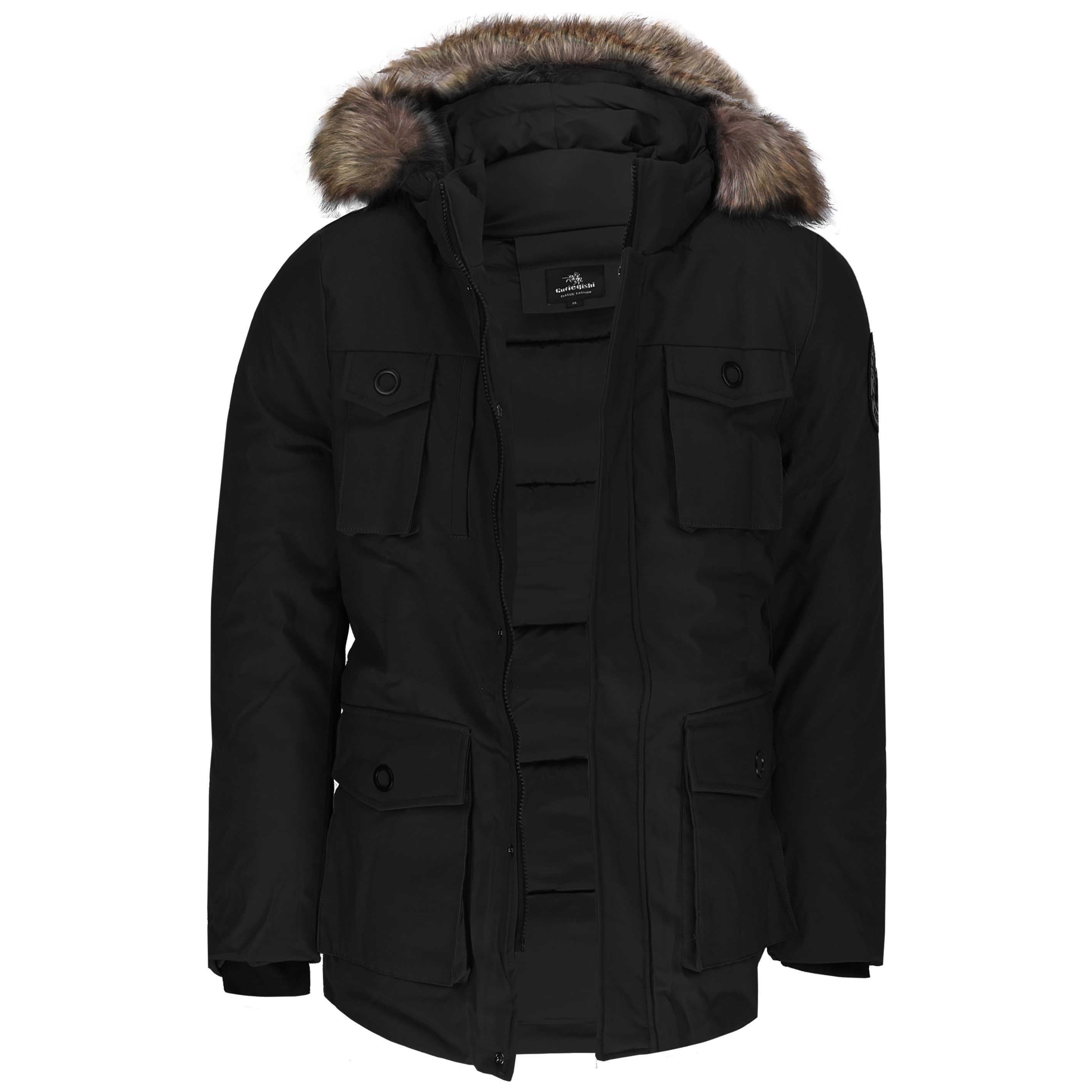 mens parka with big fur hood